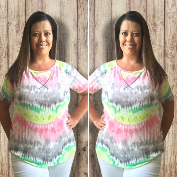 TIE DYE PRINT TOP WITH RAGLAN SLEEVES - Picture 9 of 11